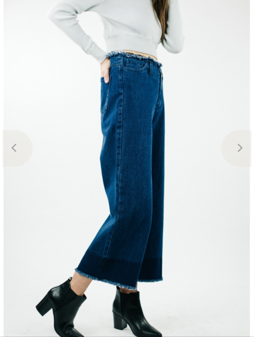 Achro Wide Leg Frayed Jeans